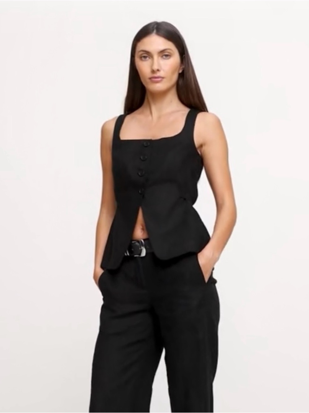 NEW Banana Republic Linen Black Vest, 10